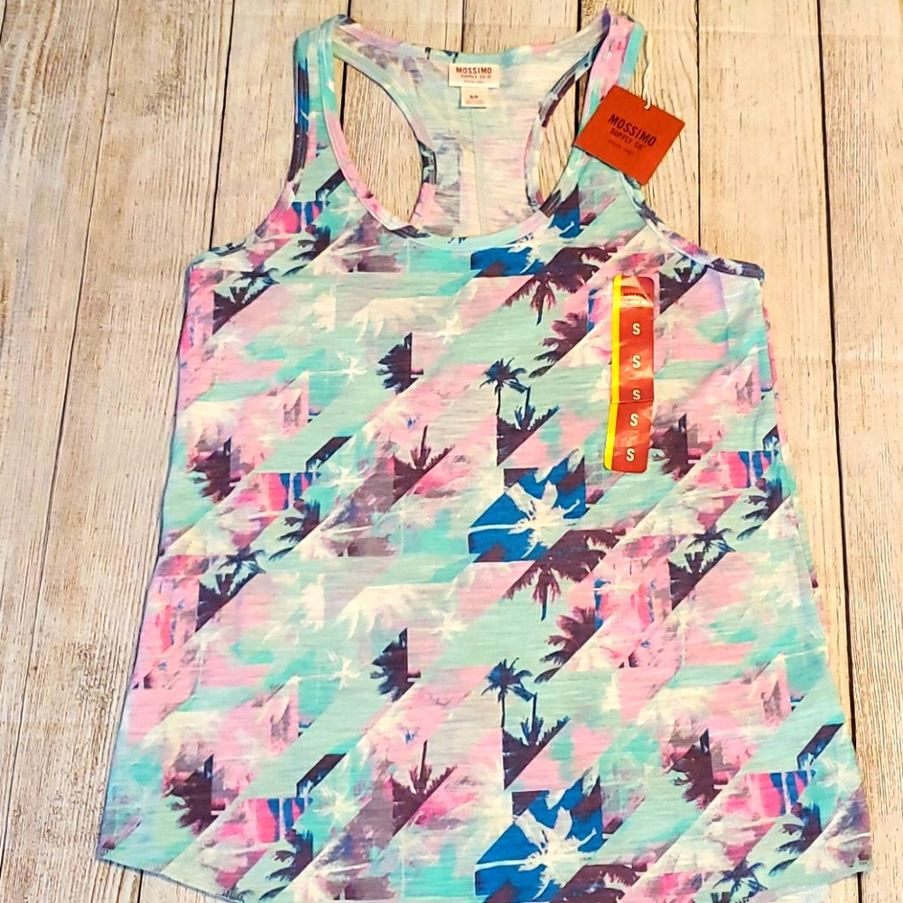 Mossimo Palm Tree Tank, Size S, New with Tags